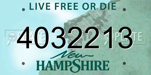 4032213 New Hampshire License Plate