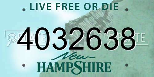 4032638 New Hampshire License Plate
