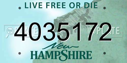 4035172 New Hampshire License Plate
