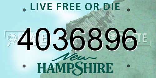 4036896 New Hampshire License Plate