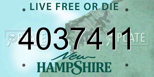 4037411 New Hampshire License Plate