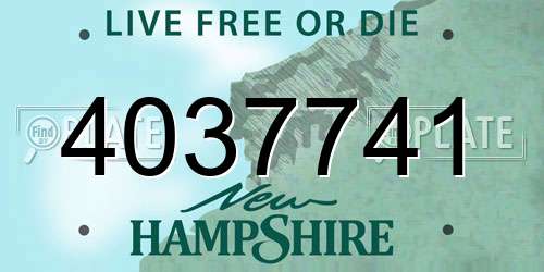4037741 New Hampshire License Plate