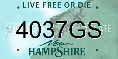 4037GS New Hampshire License Plate