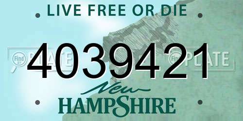 4039421 New Hampshire License Plate