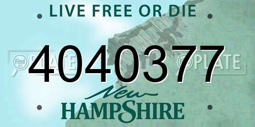 4040377 New Hampshire License Plate