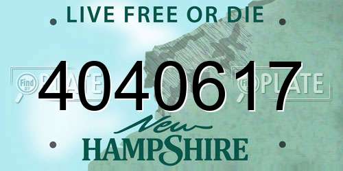 4040617 New Hampshire License Plate