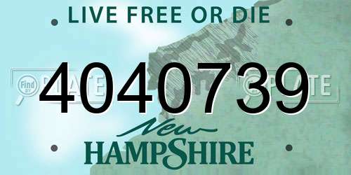 4040739 New Hampshire License Plate