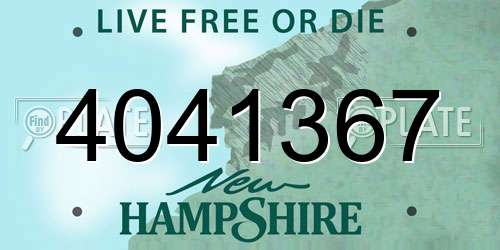 4041367 New Hampshire License Plate