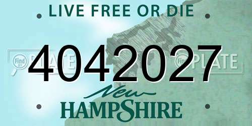 4042027 New Hampshire License Plate
