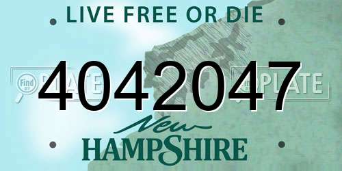 4042047 New Hampshire License Plate