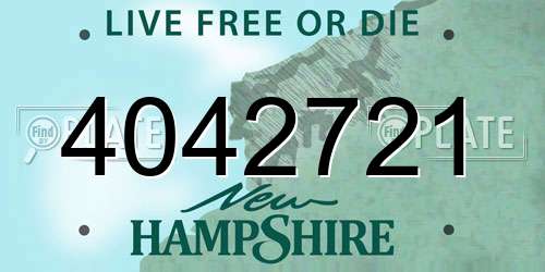 4042721 New Hampshire License Plate