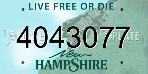 4043077 New Hampshire License Plate