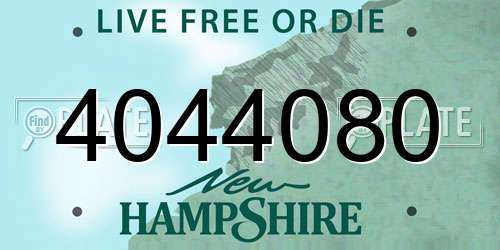 4044080 New Hampshire License Plate