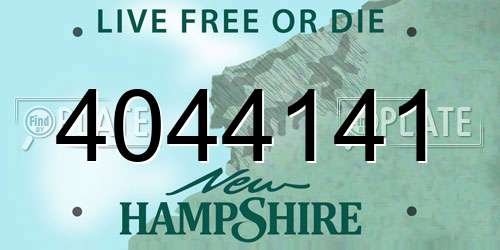 4044141 New Hampshire License Plate