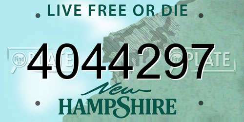 4044297 New Hampshire License Plate