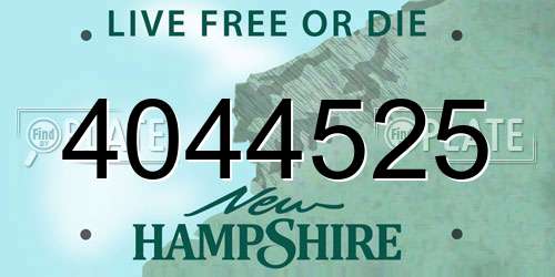 4044525 New Hampshire License Plate