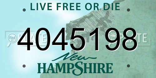 4045198 New Hampshire License Plate