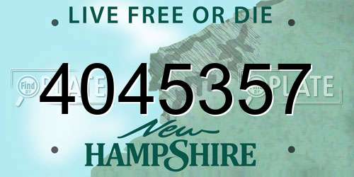 4045357 New Hampshire License Plate