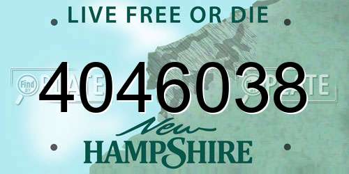 4046038 New Hampshire License Plate