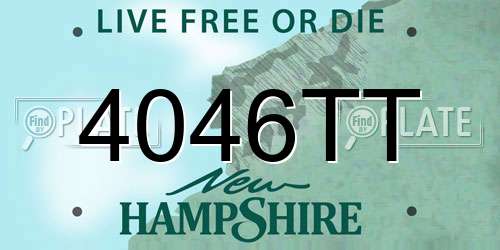 4046TT New Hampshire License Plate