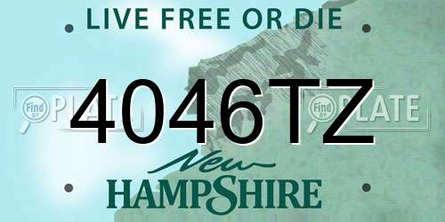 4046TZ New Hampshire License Plate