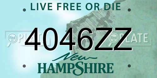 4046ZZ New Hampshire License Plate