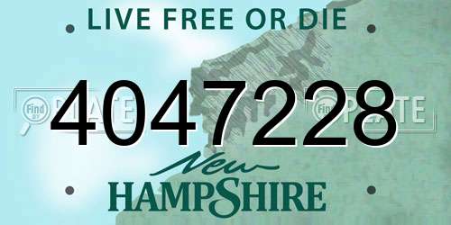 4047228 New Hampshire License Plate