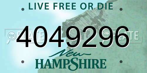 4049296 New Hampshire License Plate