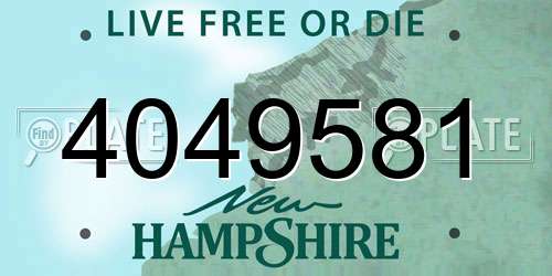 4049581 New Hampshire License Plate