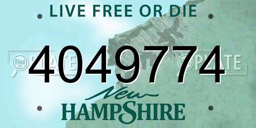 4049774 New Hampshire License Plate