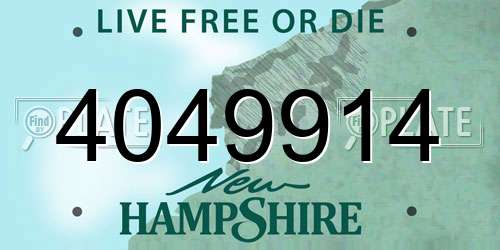4049914 New Hampshire License Plate