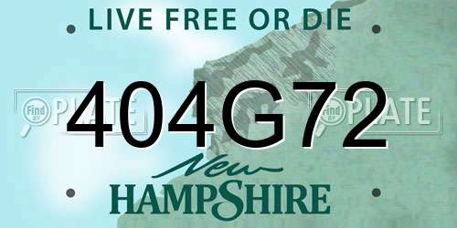 404G72 New Hampshire License Plate