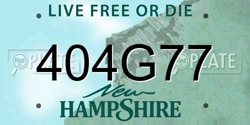 404G77 New Hampshire License Plate