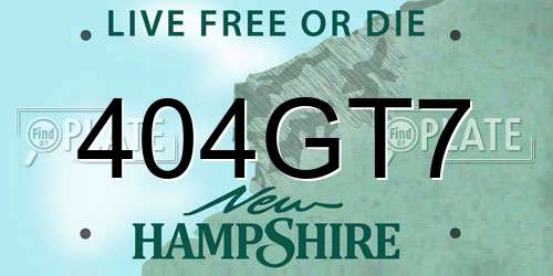 404GT7 New Hampshire License Plate