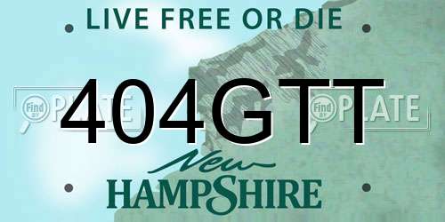 404GTT New Hampshire License Plate