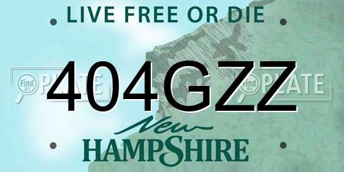 404GZZ New Hampshire License Plate