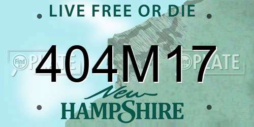 404M17 New Hampshire License Plate