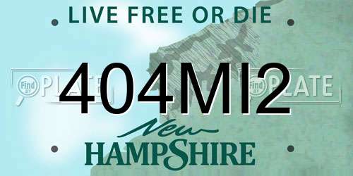 404MI2 New Hampshire License Plate