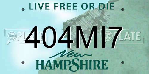 404MI7 New Hampshire License Plate