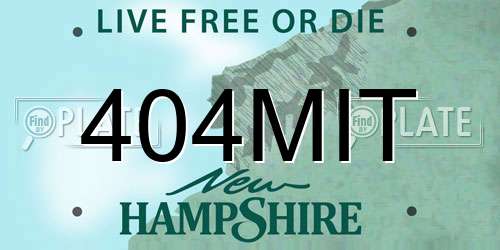 404MIT New Hampshire License Plate