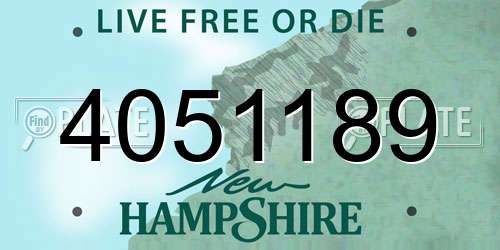 4051189 New Hampshire License Plate