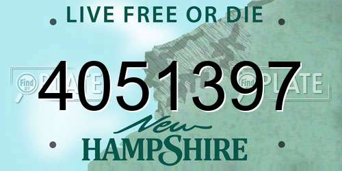 4051397 New Hampshire License Plate