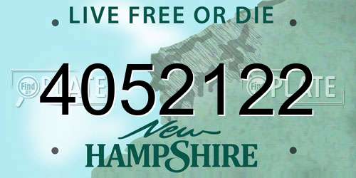 4052122 New Hampshire License Plate