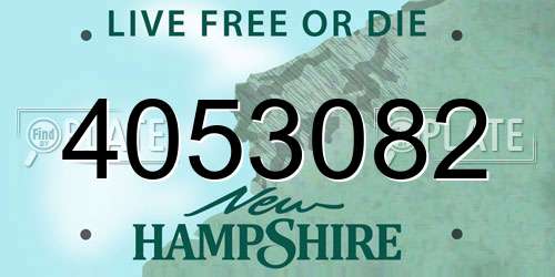 4053082 New Hampshire License Plate