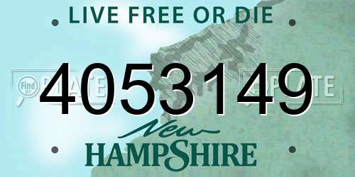 4053149 New Hampshire License Plate