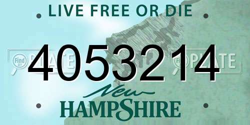 4053214 New Hampshire License Plate