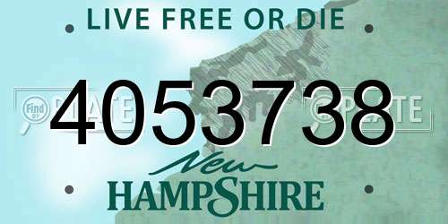 4053738 New Hampshire License Plate