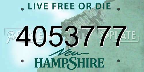 4053777 New Hampshire License Plate