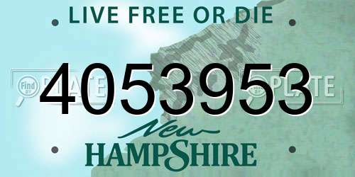 4053953 New Hampshire License Plate
