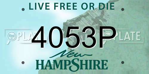 4053P New Hampshire License Plate
